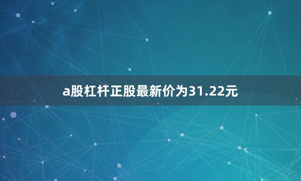 a股杠杆正股最新价为31.22元